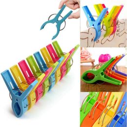 Hangers 8Pcs Multipurpose Beach Towel Clips Plastic Quilt Pegs For Laundry Sunbed Lounger Clothes