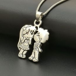 10Pcs Couples Necklace Young Love Kissing Charm Pendant For Men Women Couples Jewellery T-07