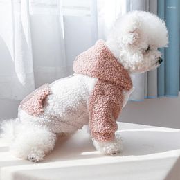 Dog Apparel Warm Fleece Sweatshirts Brushed Clothes Pet Supplies Accessories Cute Hoodie