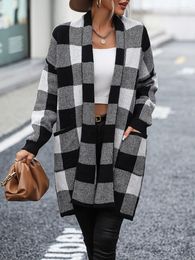 Women's Sweaters Women S Plaid Oversized Cardigan Coat With Open Front And Long Sleeves - Stylish Fall Sweater For 2023