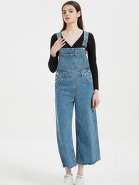 Women's Jeans Denim One Piece Casual Wide Leg Pants 2023 Overalls Ladies Spring And Autumn Loose Straight