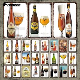 Personalised Beer Metal Sign American Beer Brand Vintage Tin Sign Famous Brewed Wine Retro Metal Plaque Wall Stickers Bar Pub Home Club Man Cave Decor 30X20CM w01