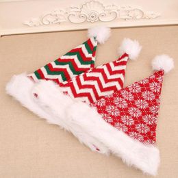 Hair Accessories 44x33cm Women Santa Hat Winter Knitted Fur Snowflake Beanie Green Red White Stocking Christmas Adult Xmas Party Supplies