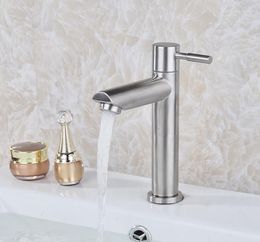 Bathroom Sink Faucets Wholesale And Retail High Quality Stainless Steel Faucet Single Cold Water Mixer Tap Basin