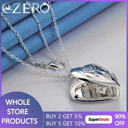 925 Sterling Silver Necklace For Women Man 1830 Inch Chain Photo Frame Heart Pendant Charm Wedding Party Fashion Jewellery Gifts L230704