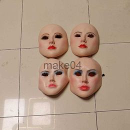 Party Masks Creative Personality Mask Bald Beauty Full Face Hair Mascara Mask Halloween Party Masquerade Cosplay Roleplaying Props J230807