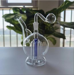 New Square Hookah Glass Oil Burner Bong Water Pipes with Recycler Mini Dab Rig Hand Bongs Oils Burners Pipe and Hose