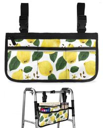Storage Bags Fruit Yellow Pear Green Leaf Wheelchair Bag With Pockets Armrest Side Electric Scooter Walking Frame Pouch