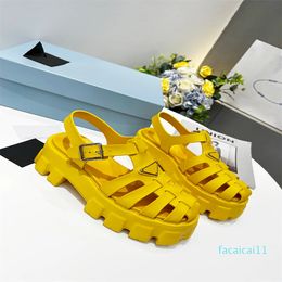 Sandals Monolith Crochet Cage Soft Leather Wedge Slippers Women Slides Summer Platform Dress Casual Shoe