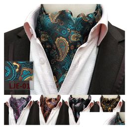 Groom Ties Cummerbunds Men Formal Cravat Fashion Retro Paisley British Style Gentleman Silk Scarves Neck Suit Business Necktie Drop Dh1Gh