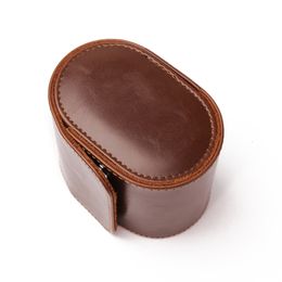 Watch Boxes Cases Brown Real Leather Watch Roll Single Watch Travel Case 230807