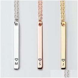 Pendant Necklaces New Initial Letter Bar Lariat For Women Men 26 English Alphabet Heart Y Shape Chains Choker Fashion Jewellery Gift Dro Dhuci