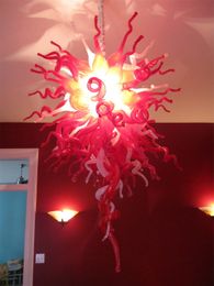 Modern Fancy Red Chandelier Lights for Bedroom Craetive Sprial Ceiling Lamp Hanging Stairs Home Decoration Luxury