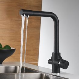 Kitchen Faucets Deck Mounted Mixer Tap 360 Rotation with Water Purification Features Mixer Tap Crane For Kitchen