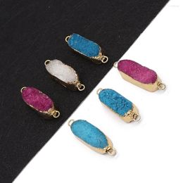 Pendant Necklaces Natural Stone Oval Crystal 10x33mm Double Hole Connector Charm DIY Necklace Earring Fashion Boutique Jewellery Accessories