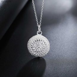 925 Sterling Silver Necklace For Women Hollow ball Pendant 18 inches Christmas gifts high quality wedding party Jewelry L230704