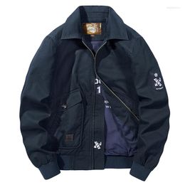 Men's Jackets Jacket Flight Suit Washed Men Workwear Coat Loose Baseball Uniform Streetwear