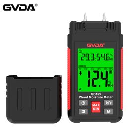 Moisture Metres GVDA Digital Wood Moisture Metre Wood Humidity Tester Hygrometer Timber Damp Detector LCD Display Cement Brick Moisture Metre 230804