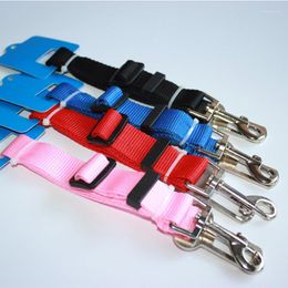 Dog Apparel Durable Nylon Seat Belt For Pets Practical Solid Color Puppy Collar Accessories Outdoor Traveling Safety Leash Cat Supplies