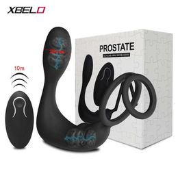 Wireless Remote Control Prostate Anal Vibrator for Men Penis Cock Rings Delay Ejaculation Butt Plug Male Gay