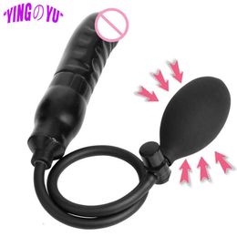 Inflatable Butt Plug Anal Dilator Vagina Massager Ass Expandable for Men Women Couples Adult Supplies Erotic
