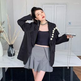 Women's Suits Fashion Ruffles Flowers Decoration Off Shoulder Women Suit Jacket Spring Casual Notched Collar Long Sleeve Female Blazers Coat