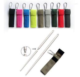 Chopsticks 100pairs Detachable Folding Stainless Steel With Bag Portable Outdoor Reusable Anti-scalding Non-slip Gift SN1013