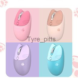 Mice 2.4G Wireless Optical Mouse Cute Cat Cartoon Mute Computer Mice Ergonomic Mini 3D Office Mouse for Kid Girl Gift PC Laptop X0807