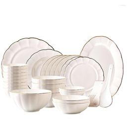 Dinnerware Sets Dessert Soup Ceramic Dinner Plates Set Camping Tableware Dishes Kitchen Cookware Jogo De Jantar Cutlery