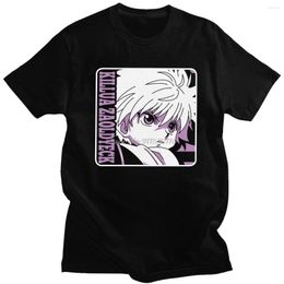 Men's T Shirts Classic Anime X Shirt For Men Pure Cotton Tshirt Manga T-shirt Sleeve Killua Zoldyck Tee Fitted Clothing Gift
