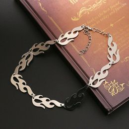 Chains Flame Pendant String Men Necklace Wholesale Hollow European And American Jewellery Punk Exaggerated Metal Wind