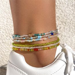 Anklets KOTiK Bohemian Colourful Beads For Women Summer Ocean Beach Handmade Star Ankle Bracelet Foot Leg Jewellery Gift