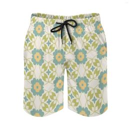 Men's Shorts Pattern Abstract Floral Seamless Colorful Repeat Mens Swim Quick Dry Beach Board Swimwear Fashion Volley