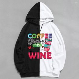 Men's Hoodies Coffee Vs Wine Harajuku Hoodie Autumn Punk Sweatshirt For Daily Men Hip Hop Streetwear Street Style Retro Clothe Vintage Hoody