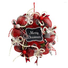 Decorative Flowers Farmhouse Wreath Festive Winter Door Decor Christmas Snowflake Garland Red Berry Clusters For Front Porch Corridor