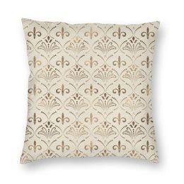 Cushion Decorative Pillow Elegant Fleur-de-lis Pattern Cushion Cover Lily Floral Fleur De Lys Floor Case For Sofa Cool Pillowcase 262n