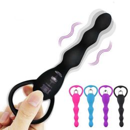 Exvoid Anal Vibrator for Women Beads Gay Prostate Massage Smooth Butt Silicone Plug Adult