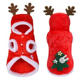 Dog Apparel Christmas Cat Clothes Small Dogs Cats Santa Costume Kitten Puppy Outfit Hoodie Warm Pet Clothing Accessories