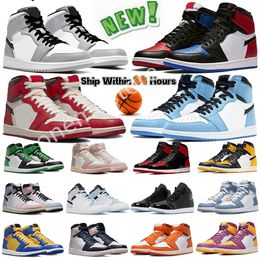 Designer Jumpman 1 1S Basketball Shoes for Men Women Black White University Blue Space Jam Lucky Green Mocha Runner Shoe Mens Womens Outdoors Trainers Sneaker