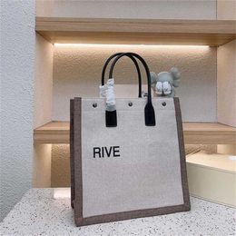 Популярные дизайнеры Rive Shopping Bags Luxury Beach Bag Designer Dembags большой емкость женщин классические модные буквы Tote Summer Canvas