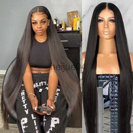 Human Hair Capless Wigs 30 40 Inch Straight Lace Front Wig Brazilian 13x4 Lace Frontal pre plucked Bob Wigs For Black Women Human Hair 250 Density x0802