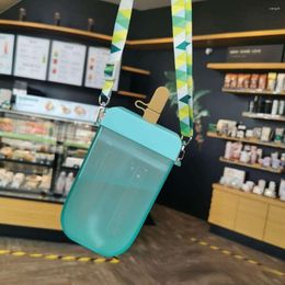 Water Bottles Cute Straw Cup Popsicle Bottle Outdoor Juice Drinking Suitable For Adult Children With Rope