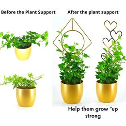 Planters Pots Logam besi berbentuk tanaman pendukung berdiri untuk DIY pot tanaman bunga sayuran anggur taman