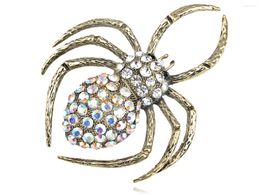 Brooches Golden Tone Crystal Rhinestone Spider Eerie Halloween Fall Fashion Jewellery Pin Brooch