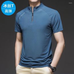 Men's T Shirts Short Sleeve T-shirt Ice Quick Drying Polo Outdoor Sports Fitness Round Neck Top