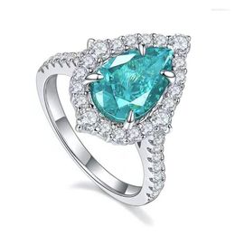 Wedding Rings CAOSHI Gorgeous Blue Zirconia Finger Ring For Women Luxury Accessories Anniversary Ceremony Party Temperament Jewelry Gift