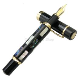 Fountain Pens Jinhao 650 Big Size Medium Nib Bright Pearl Green Sea Shell Pattern Writing Gift Pen Office School Home 230807