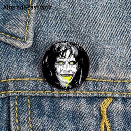 Pins Brooches The exorcist scary Pin Custom cute Brooches Shirt Lapel teacher tote Bag backpacks Badge Cartoon gift brooches pins for women HKD230807