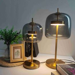 Modern LED Desk Lamps Nordic Simple Glass Table Lamp for Living Room Bedroom Bedside Desk Lights Gold Luxury Decor Home HKD230807