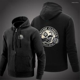 Men's Hoodies Spring Autumn Men's Vintage Glory Bounds Motorcycle USA Jacket Casual Fleece Decal Zipper Sweatshirts Coats